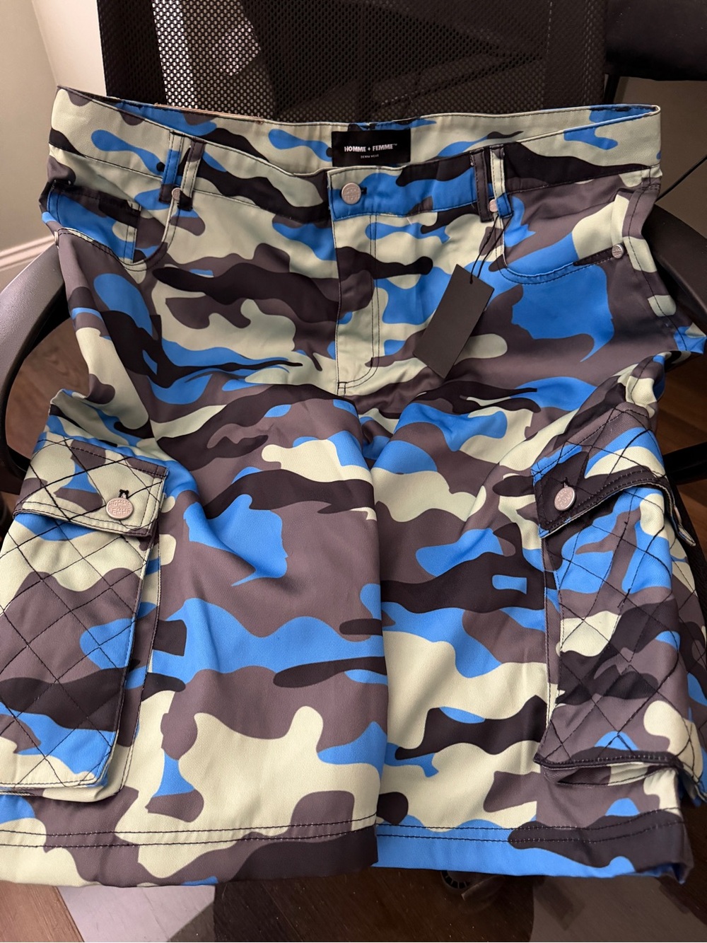 Men's Blue Camo Cargo Shorts